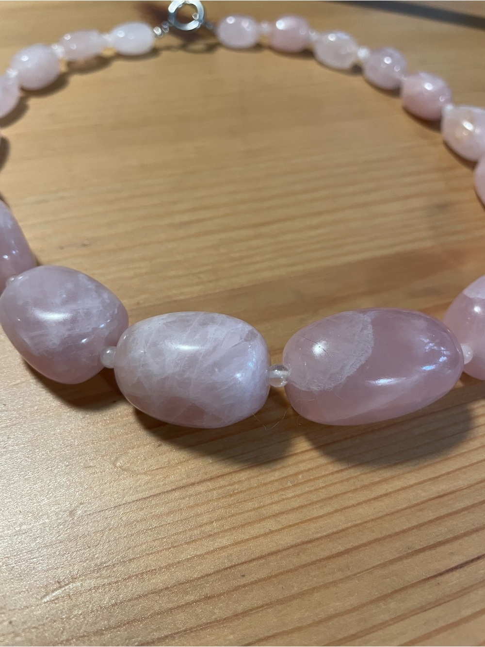 Rose Quartz Beaded Necklace - Pink Gemstone Necklace